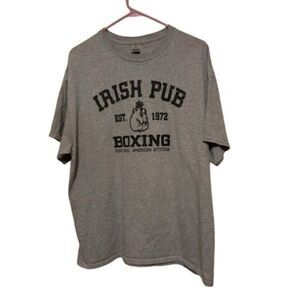 Irish Pub Boxing Size XL Gray T-Shirt
